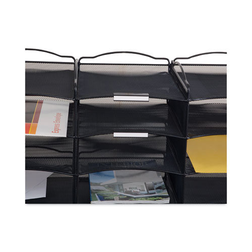 Image of Safco® Onyx Mesh Literature Sorter, 20 Compartments, 19 X 15.25 X 59, Black