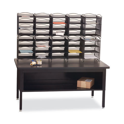 Image of Safco® Onyx Mesh Literature Sorter, 20 Compartments, 19 X 15.25 X 59, Black