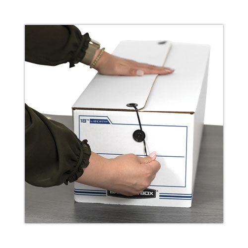 Image of Bankers Box® Liberty Check And Form Boxes, 9.75" X 23.75" X 6.25", White/blue, 12/carton