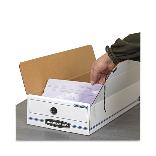 Image of Bankers Box® Liberty Check And Form Boxes, 11" X 24" X 5", White/blue, 12/carton