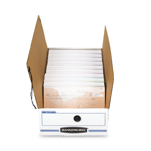 Image of Bankers Box® Liberty Check And Form Boxes, 6.25" X 24" X 4.5", White/blue, 12/carton