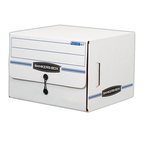 Image of Bankers Box® Side-Tab Storage Boxes, Letter Files, White/blue, 12/carton