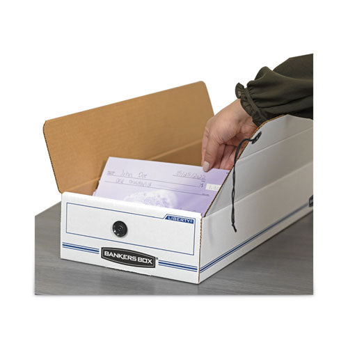 Image of Bankers Box® Liberty Check And Form Boxes, 9.25" X 15" X 4.25", White/blue, 12/carton