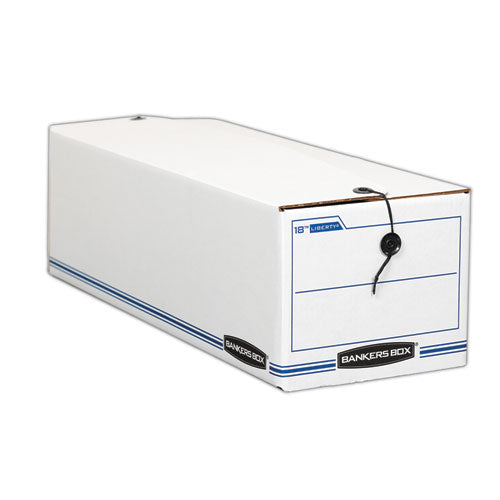 Image of Bankers Box® Liberty Check And Form Boxes, 9.75" X 23.75" X 6.25", White/blue, 12/carton
