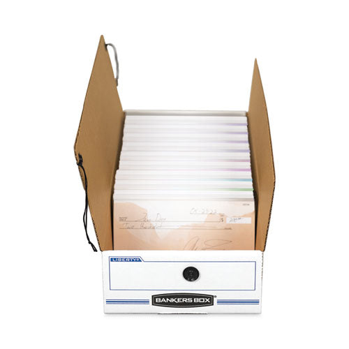 Image of Bankers Box® Liberty Check And Form Boxes, 9.25" X 15" X 4.25", White/blue, 12/carton