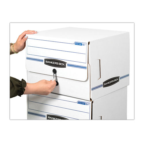 Image of Bankers Box® Side-Tab Storage Boxes, Letter Files, White/blue, 12/carton