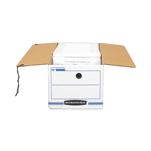Image of Bankers Box® Liberty Check And Form Boxes, 9.75" X 23.75" X 6.25", White/blue, 12/carton