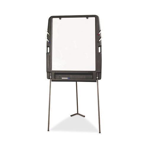 Image of Iceberg Ingenuity Portable Flipchart Easel with Dry Erase Surface, 35" x 30", White Surface, Charcoal Gray Polyethylene Frame