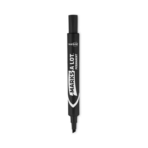 Image of Avery® Marks A Lot Large Desk-Style Permanent Marker, Broad Chisel Tip, Black, Dozen (8888)