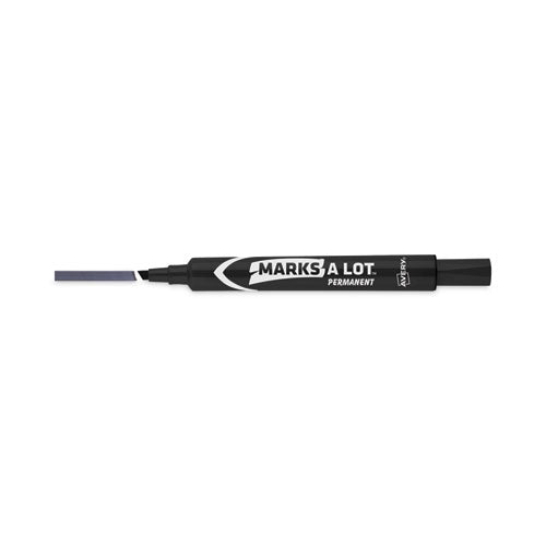 Image of Avery® Marks A Lot Large Desk-Style Permanent Marker, Broad Chisel Tip, Black, Dozen (8888)