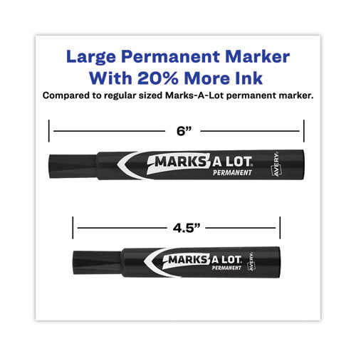 Image of Avery® Marks A Lot Large Desk-Style Permanent Marker, Broad Chisel Tip, Black, Dozen (8888)