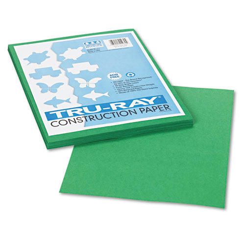 Image of Pacon® Tru-Ray Construction Paper, 76 lb Text Weight, 9 x 12, Holiday Green, 50/Pack