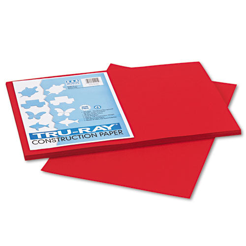 Image of Pacon® Tru-Ray Construction Paper, 76 lb Text Weight, 12 x 18, Holiday Red, 50/Pack