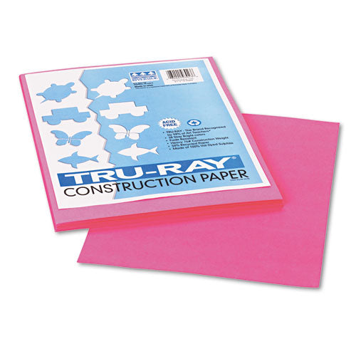 Image of Pacon® Tru-Ray Construction Paper, 76 lb Text Weight, 9 x 12, Shocking Pink, 50/Pack