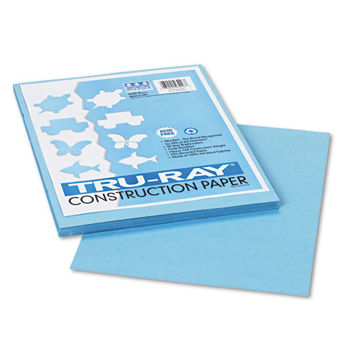 Image of Pacon® Tru-Ray Construction Paper, 76 lb Text Weight, 9 x 12, Sky Blue, 50/Pack