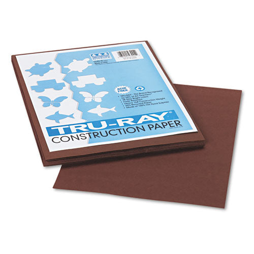 Image of Pacon® Tru-Ray Construction Paper, 76 lb Text Weight, 9 x 12, Dark Brown, 50/Pack