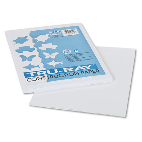 Image of Pacon® Tru-Ray Construction Paper, 76 lb Text Weight, 9 x 12, White, 50/Pack