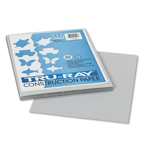 Image of Pacon® Tru-Ray Construction Paper, 76 lb Text Weight, 9 x 12, Gray, 50/Pack