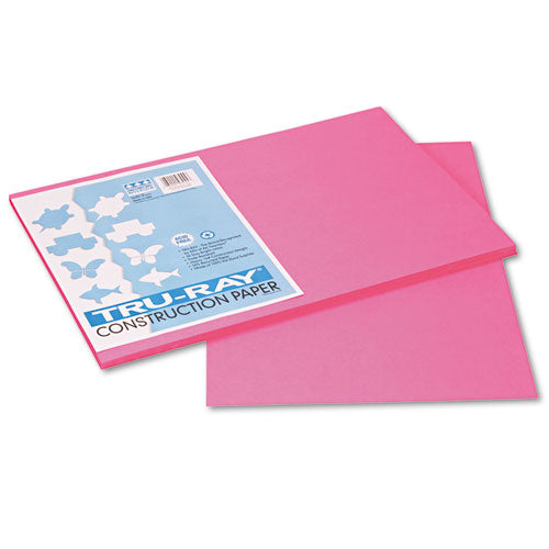 Image of Pacon® Tru-Ray Construction Paper, 76 lb Text Weight, 12 x 18, Shocking Pink, 50/Pack