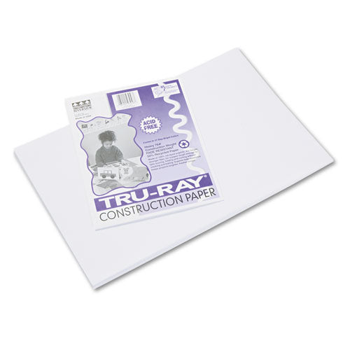 Image of Pacon® Tru-Ray Construction Paper, 76 lb Text Weight, 12 x 18, White, 50/Pack
