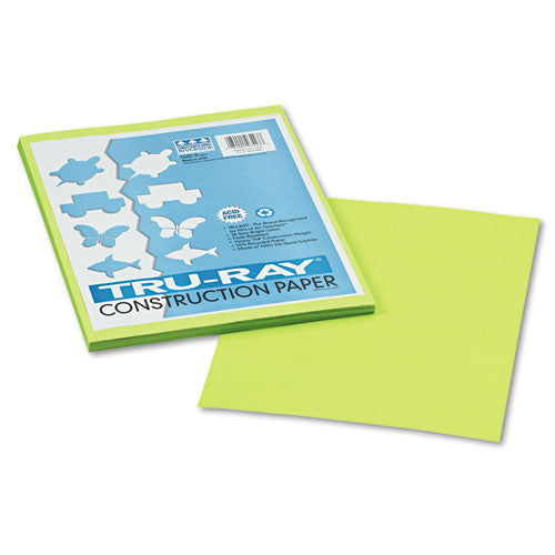 Image of Pacon® Tru-Ray Construction Paper, 76 lb Text Weight, 9 x 12, Brilliant Lime, 50/Pack