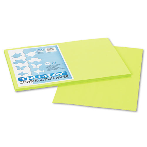 Image of Pacon® Tru-Ray Construction Paper, 76 lb Text Weight, 12 x 18, Brilliant Lime, 50/Pack