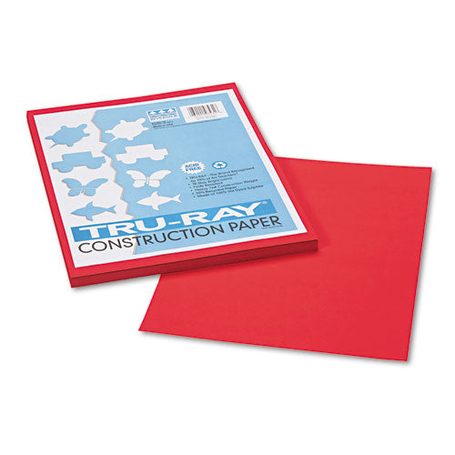 Image of Pacon® Tru-Ray Construction Paper, 76 lb Text Weight, 9 x 12, Festive Red, 50/Pack