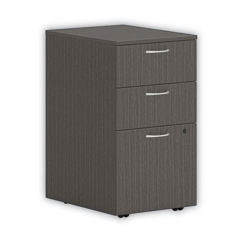 Image of HON® Mod Mobile Pedestal, Left or Right, 3-Drawers: Box/Box/File, Legal/Letter, Slate Teak, 15" x 20" x 28"