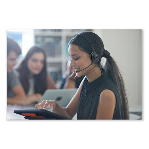 Image of Logitech® H111 Binaural Over The Head Headset, Black/Silver