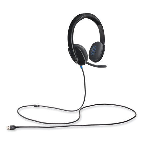 Image of Logitech® H540 Binaural Over The Head Corded Headset, Black