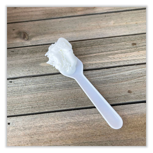 Image of Boardwalk® Heavyweight Polypropylene Cutlery, Tasting Spoon, White, 3,000/Carton