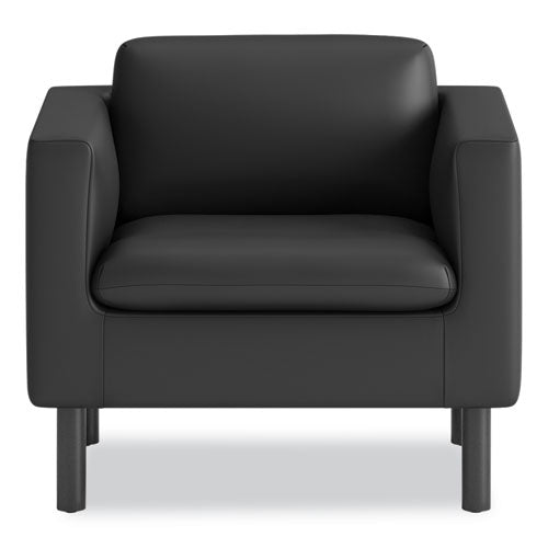 Image of HON® Parkwyn Series Club Chair, 33" x 26.75" x 29", Black Seat, Black Back, Black Base