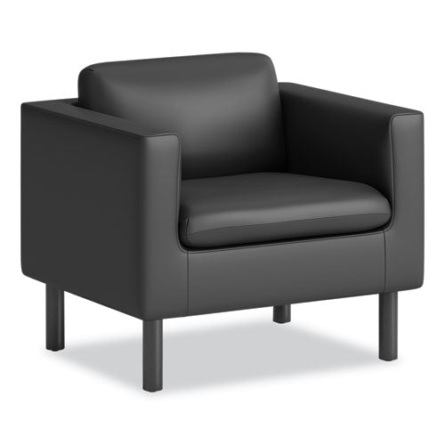 Image of HON® Parkwyn Series Club Chair, 33" x 26.75" x 29", Black Seat, Black Back, Black Base