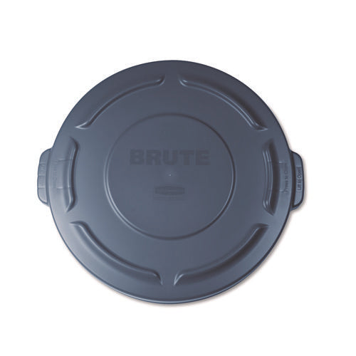 Image of Rubbermaid® Commercial BRUTE Self-Draining Flat Top Lids for 20 gal Round BRUTE Containers, 19.88" Diameter, Gray