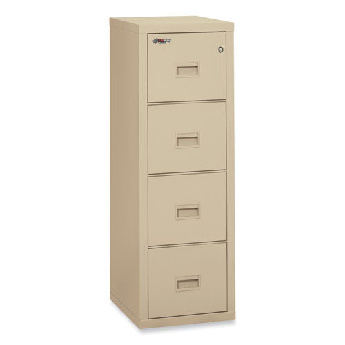 Image of FireKing® Compact Turtle Insulated Vertical File, 1-Hour Fire Protection, 4 Legal/letter File Drawer, Parchment, 17.75 X 22.13 X 52.75