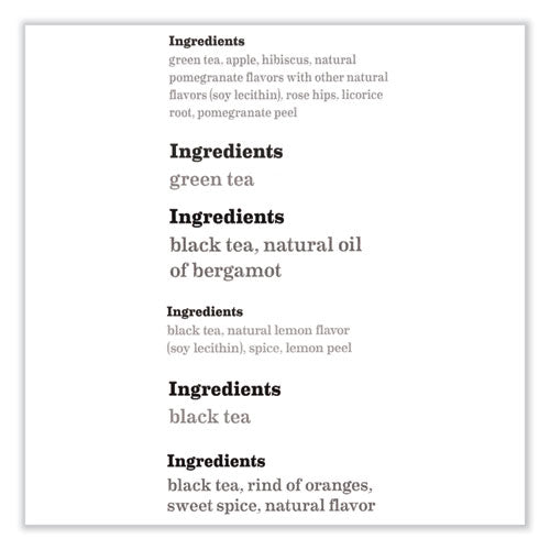 Image of Bigelow® Assorted Tea Packs, Six Flavors, 28/box, 168/carton