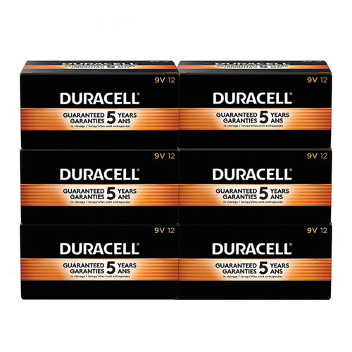 Image of Duracell® Coppertop Alkaline 9v Batteries, 72/carton