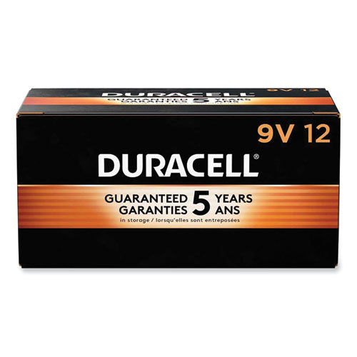 Image of Duracell® Coppertop Alkaline 9v Batteries, 12/box