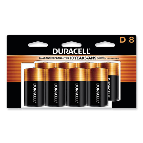Image of Duracell® CopperTop Alkaline D Batteries, Peggable Retail Pack, 8/Pack