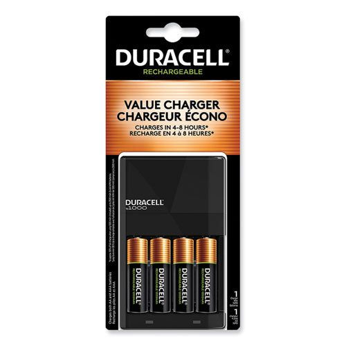 Image of Duracell® Ion Speed 1000 Advanced Charger, For Aa And Aaa, Includes 4 Aa Nimh Batteries