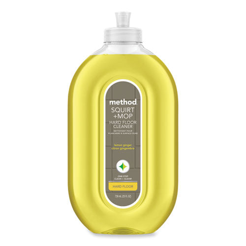 Image of Method® Squirt + Mop Hard Floor Cleaner, 25 Oz Spray Bottle, Lemon Ginger, 6/carton