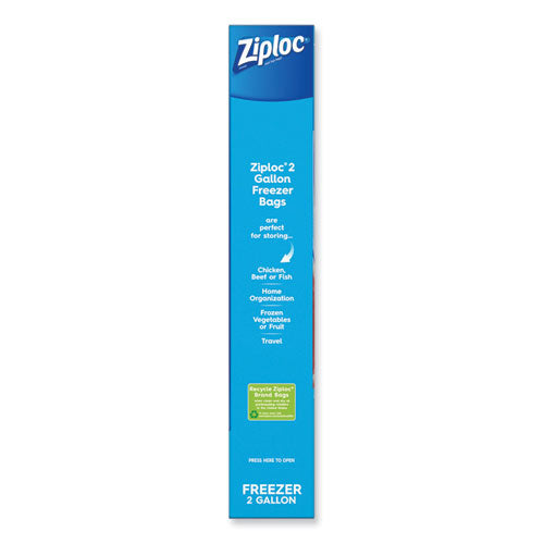 Image of Ziploc® Zipper Freezer Bags, 2 gal, 13" x 15", Clear, 10/Box