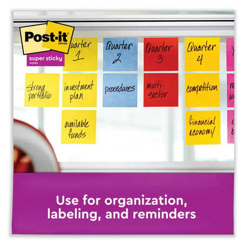 Image of Post-it® Notes Super Sticky Self-Stick Notes, 3" x 3", Saffron Red, 90 Sheets/Pad, 5 Pads/Pack
