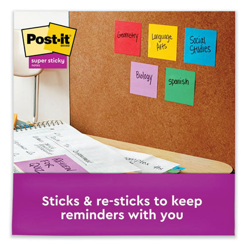 Image of Post-it® Notes Super Sticky Self-Stick Notes, 3" x 3", Saffron Red, 90 Sheets/Pad, 5 Pads/Pack