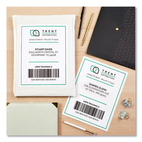 Image of Avery® Shipping Labels with TrueBlock Technology, Inkjet Printers, 5.5 x 8.5, White, 2 Labels/Sheet, 100 Sheets/Pack, 2 Packs