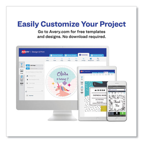 Image of Avery® Shipping Labels with TrueBlock Technology, Inkjet Printers, 5.5 x 8.5, White, 2 Labels/Sheet, 100 Sheets/Pack, 2 Packs