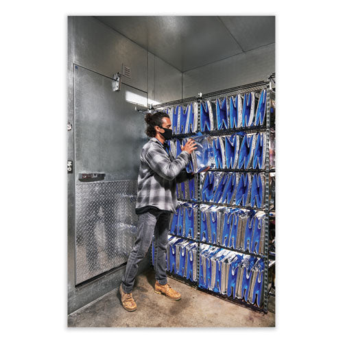 Image of PackIt® Fresh Eco Freeze Tote, (2) Blue Nylon Shoulder Straps, (2) Blue Nylon Strap Handles, 13.5" x 9" x 13", Silver/Blue, 4/Carton