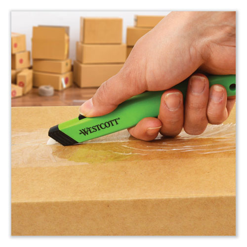 Image of Westcott® Safety Ceramic Blade Box Cutter, 0.5" Blade, 5.5" Plastic Handle, Green