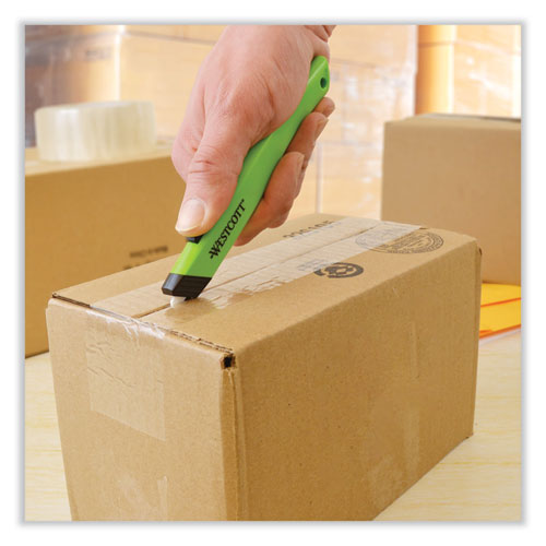 Image of Westcott® Safety Ceramic Blade Box Cutter, 0.5" Blade, 5.5" Plastic Handle, Green
