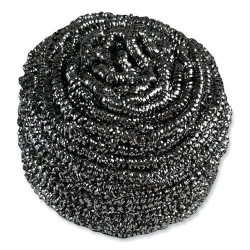 Image of Boardwalk® Stainless Steel Scrubber, 3.93 x 1.96, Silver, 72/Carton